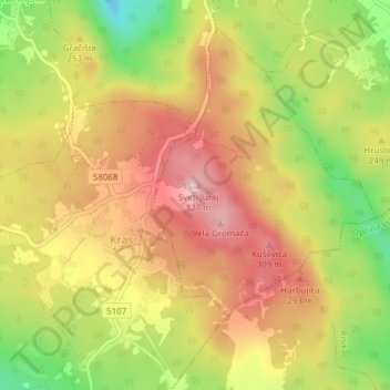 Dolovo topographic map, elevation, terrain
