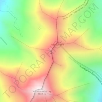 Ак topographic map, elevation, terrain