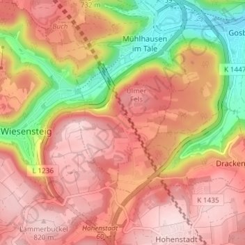 Eselhöfe topographic map, elevation, terrain