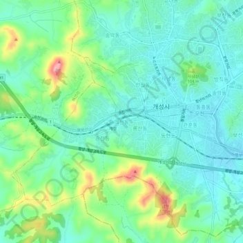 Yokjon-dong topographic map, elevation, terrain