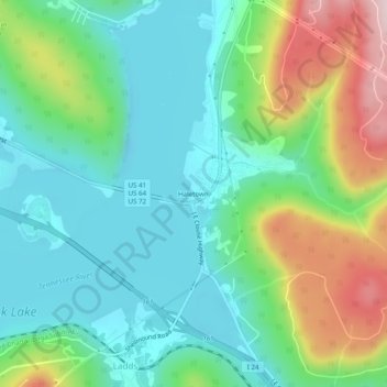 Haletown topographic map, elevation, terrain
