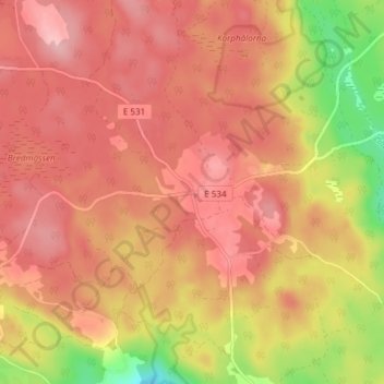 Svinhult topographic map, elevation, terrain