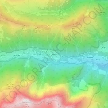 Zanetti topographic map, elevation, terrain