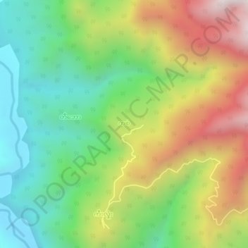 Kace topographic map, elevation, terrain