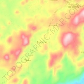 Tongoma topographic map, elevation, terrain