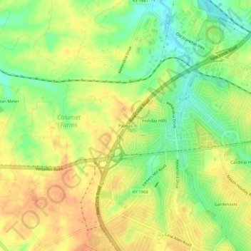 Paynes topographic map, elevation, terrain