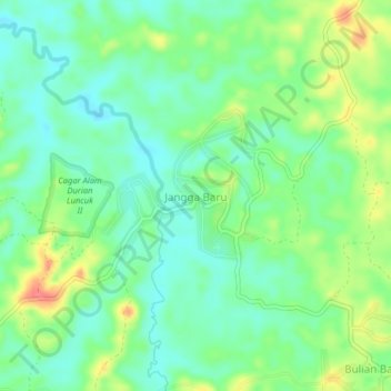 Jangga Baru topographic map, elevation, terrain