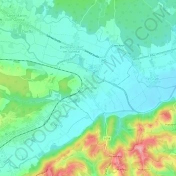 Gasselsdorf topographic map, elevation, terrain