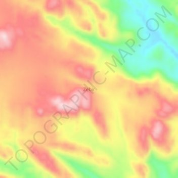 Zebir topographic map, elevation, terrain