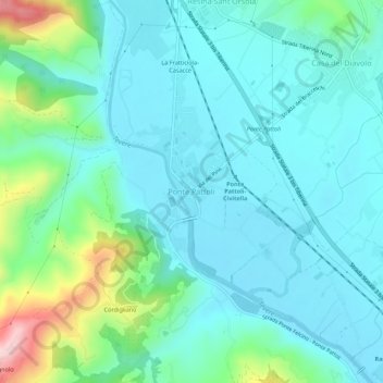 Ponte Pattoli topographic map, elevation, terrain