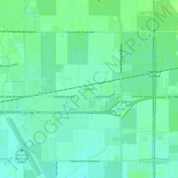 Hamblin topographic map, elevation, terrain