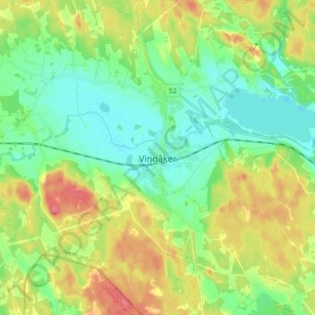 Vingåker topographic map, elevation, terrain