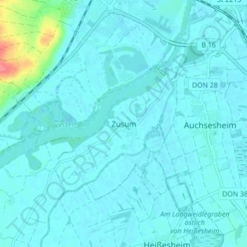 Zusum topographic map, elevation, terrain