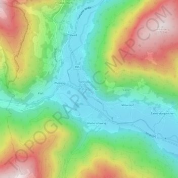 Patergassen topographic map, elevation, terrain