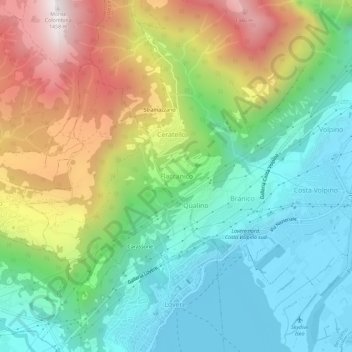 Flaccanico topographic map, elevation, terrain