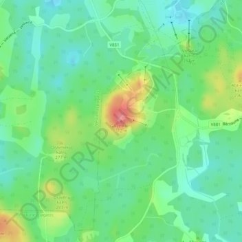 Gaiziņkalns topographic map, elevation, terrain
