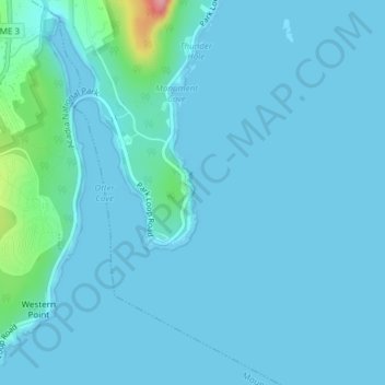 Otter Cliff topographic map, elevation, terrain
