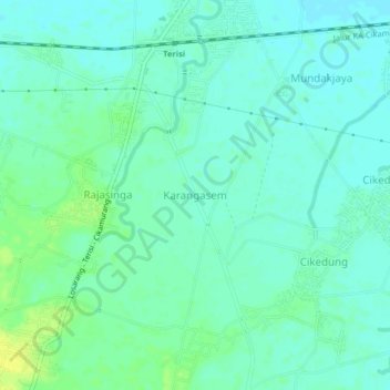 Karangasem topographic map, elevation, terrain