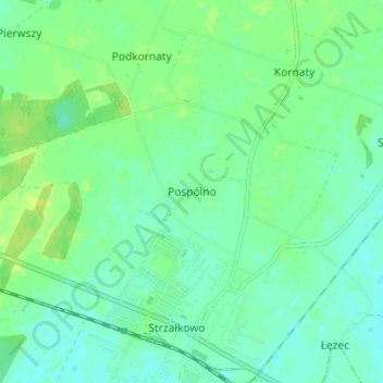 Pospólno topographic map, elevation, terrain