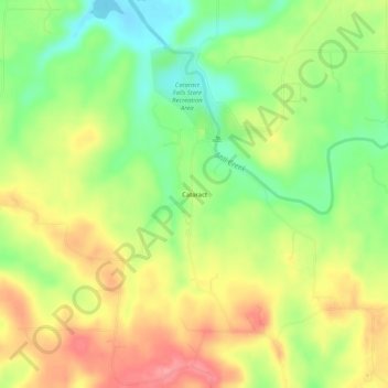 Cataract topographic map, elevation, terrain