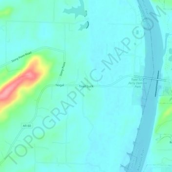 Toad Suck topographic map, elevation, terrain