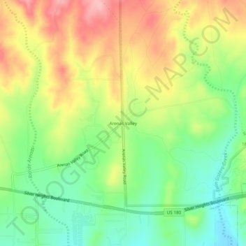Arenas Valley topographic map, elevation, terrain