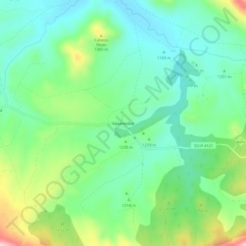 Valvenedizo topographic map, elevation, terrain
