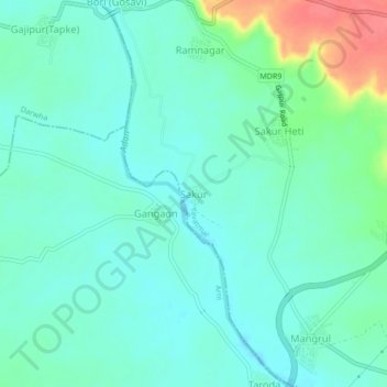Sakur topographic map, elevation, terrain