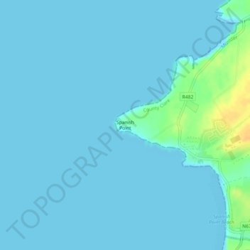 Spanish Point topographic map, elevation, terrain