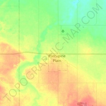 Porcupine Plain topographic map, elevation, terrain