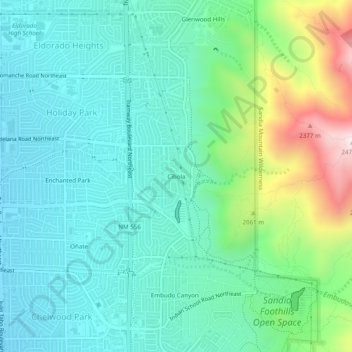 Cibola topographic map, elevation, terrain
