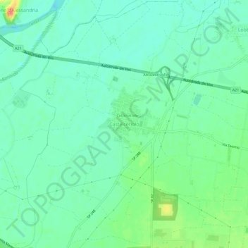 Castelceriolo topographic map, elevation, terrain