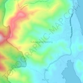 Sukajaya Lempasing topographic map, elevation, terrain