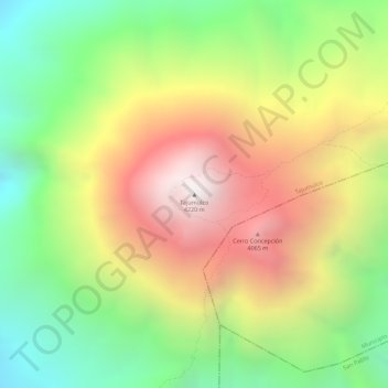 Tajumulco topographic map, elevation, terrain