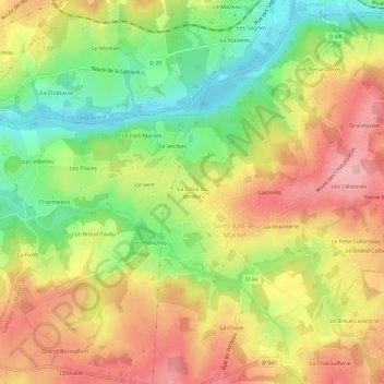 La Croix du Verdier topographic map, elevation, terrain