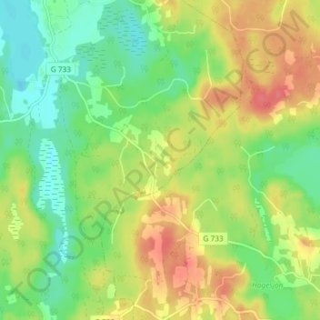 Borshult topographic map, elevation, terrain