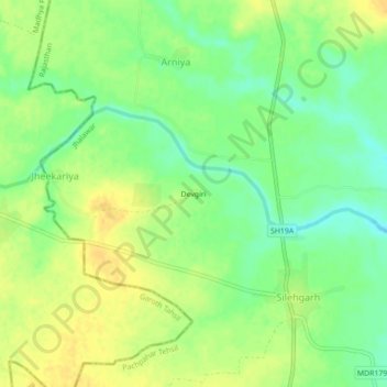 Devgiri topographic map, elevation, terrain