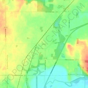 Comus topographic map, elevation, terrain