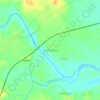 Manneguda topographic map, elevation, terrain