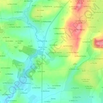 Le Bas Rocher topographic map, elevation, terrain