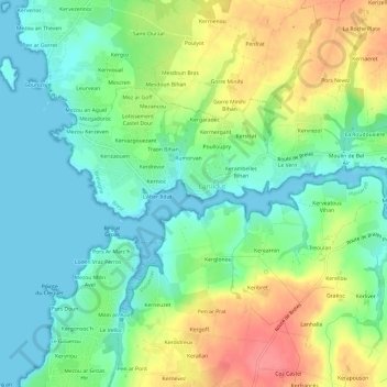 Ty Prat topographic map, elevation, terrain