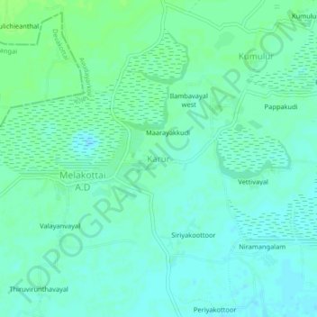 Karur topographic map, elevation, terrain