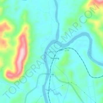 Dabong topographic map, elevation, terrain