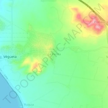 La Perlita topographic map, elevation, terrain