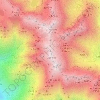 Sistema Central topographic map, elevation, terrain