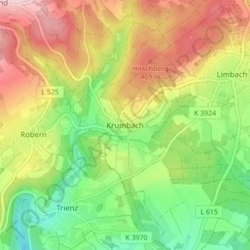 Krumbach topographic map, elevation, terrain