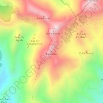 Pico Moro topographic map, elevation, terrain