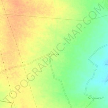 Kasipur topographic map, elevation, terrain
