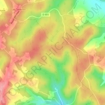Château de Caussade topographic map, elevation, terrain