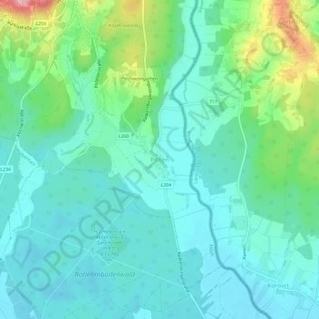 Pölten topographic map, elevation, terrain